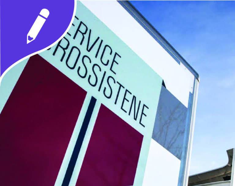 a sign that says Service Grossistene on it