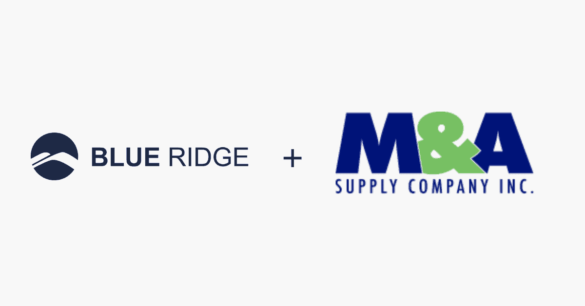 Blue Ridge Empowers M&A Supply to Expand Operations Without Increasing Inventory