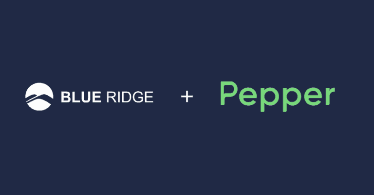 blue ridge and pepper logos on a dark blue background